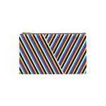 Lines Chevron Yellow Pink Blue Black White Cute Cosmetic Bag (Small)  Front