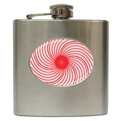 Spiral Red Polka Star Hip Flask (6 Oz) by Mariart