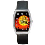 Halloween landscape Barrel Style Metal Watch Front