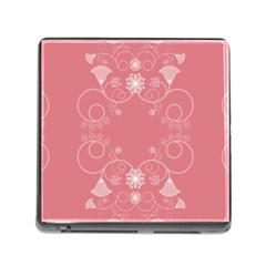 Flower Floral Leaf Pink Star Sunflower Memory Card Reader (square) by Mariart