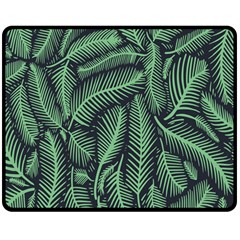 Coconut Leaves Summer Green Double Sided Fleece Blanket (medium) 