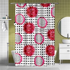 Fruit Patterns Bouffants Broken Hearts Dragon Polka Dots Red Black Shower Curtain 48  X 72  (small) 