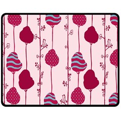 Original Tree Bird Leaf Flower Floral Pink Wave Chevron Blue Polka Dots Double Sided Fleece Blanket (medium) 