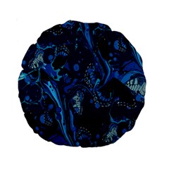 Pattern Butterfly Blue Stone Standard 15  Premium Round Cushions