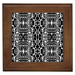 Psychedelic Pattern Flower Black Framed Tiles