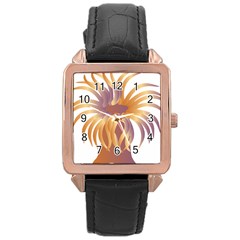 Sea Anemone Rose Gold Leather Watch 