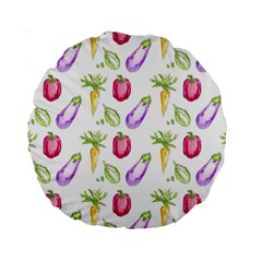 Vegetable Pattern Carrot Standard 15  Premium Round Cushions