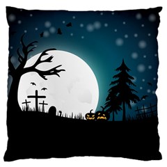 Halloween Landscape Large Flano Cushion Case (one Side) by Valentinaart