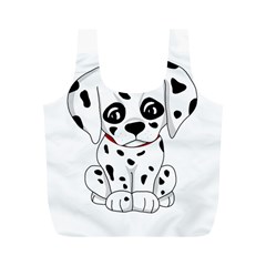 Cute Dalmatian Puppy  Full Print Recycle Bags (m)  by Valentinaart