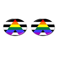 Straight Ally Flag Cufflinks (oval) by Valentinaart