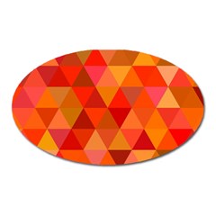 Red Hot Triangle Tile Mosaic Oval Magnet by Nexatart