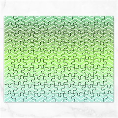 Green Line Zigzag Pattern Chevron Rectangular Jigsaw Puzzl by Nexatart