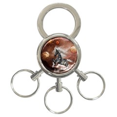 Steampunk, Awesome Steampunk Horse With Clocks And Gears In Silver 3-ring Key Chains by FantasyWorld7