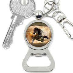 Steampunk, Wonderful Steampunk Horse With Clocks And Gears, Golden Design Bottle Opener Key Chains by FantasyWorld7