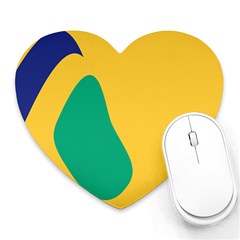 Yellow Green Blue Heart Mousepads