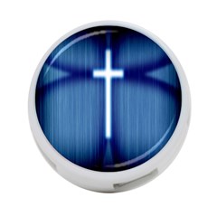 Blue Cross Christian 4-port Usb Hub (one Side) by Mariart