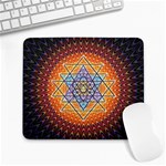 Cosmik Triangle Space Rainbow Light Blue Gold Orange Large Mousepads Front