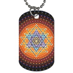 Cosmik Triangle Space Rainbow Light Blue Gold Orange Dog Tag (one Side)