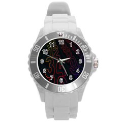 Neon Number Round Plastic Sport Watch (l)