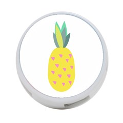 Pineapple Fruite Yellow Triangle Pink 4-port Usb Hub (one Side)