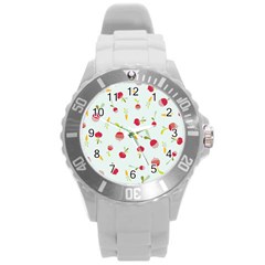 Root Vegetables Pattern Carrots Round Plastic Sport Watch (l)