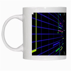 Seamless 3d Animation Digital Futuristic Tunnel Path Color Changing Geometric Electrical Line Zoomin White Mugs by Mariart