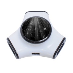 Black Rays Light Stars Space 3-port Usb Hub