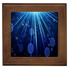 Blue Rays Light Stars Space Framed Tiles