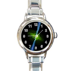 Gas Yellow Falling Into Black Hole Round Italian Charm Watch