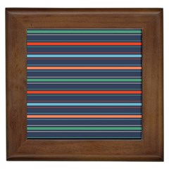 Horizontal Line Blue Green Framed Tiles