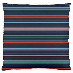 Horizontal Line Blue Green Standard Flano Cushion Case (two Sides)