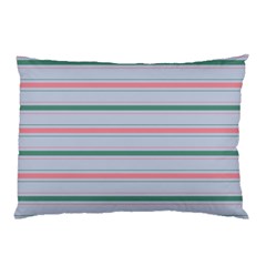 Horizontal Line Green Pink Gray Pillow Case (two Sides)