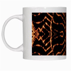 Golden Fire Pattern Polygon Space White Mugs by Mariart