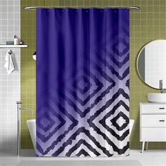 Plaid Blue White Shower Curtain 48  X 72  (small) 