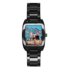 Modern Norway Painting Stainless Steel Barrel Watch by NouveauDesign