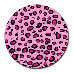 Pink Leopard Round Mousepads by TRENDYcouture