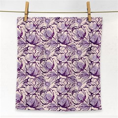 Vegetable Cabbage Purple Flower Face Towel by Mariart