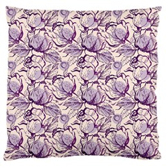 Vegetable Cabbage Purple Flower Large Flano Cushion Case (two Sides) by Mariart