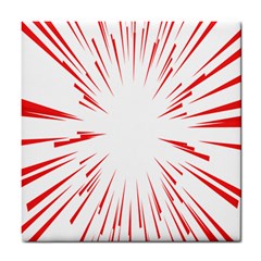 Line Red Sun Arrow Tile Coasters