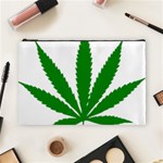 Marijuana Weed Drugs Neon Cannabis Green Leaf Sign Cosmetic Bag (Large)  Front