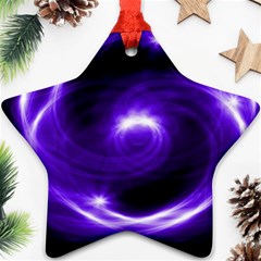 Purple Black Star Neon Light Space Galaxy Star Ornament (two Sides)