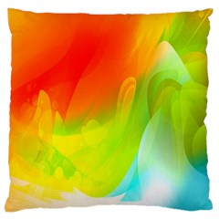 Red Yellow Green Blue Rainbow Color Mix Standard Flano Cushion Case (one Side)