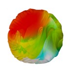 Red Yellow Green Blue Rainbow Color Mix Standard 15  Premium Flano Round Cushions Front