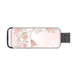 Simple Flower Polka Dots Pink Portable Usb Flash (two Sides)