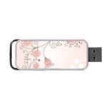 Simple Flower Polka Dots Pink Portable USB Flash (Two Sides) Front