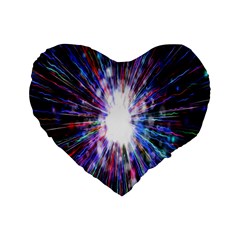 Seamless Animation Of Abstract Colorful Laser Light And Fireworks Rainbow Standard 16  Premium Heart Shape Cushions