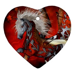 Awesome Steampunk Horse With Wings Ornament (heart) by FantasyWorld7