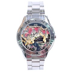 Modern Abstract Painting Stainless Steel Analogue Watch by NouveauDesign