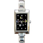 I am watching you Rectangle Italian Charm Watch Front