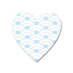 Blue,white,shell,pattern Heart Magnet by NouveauDesign